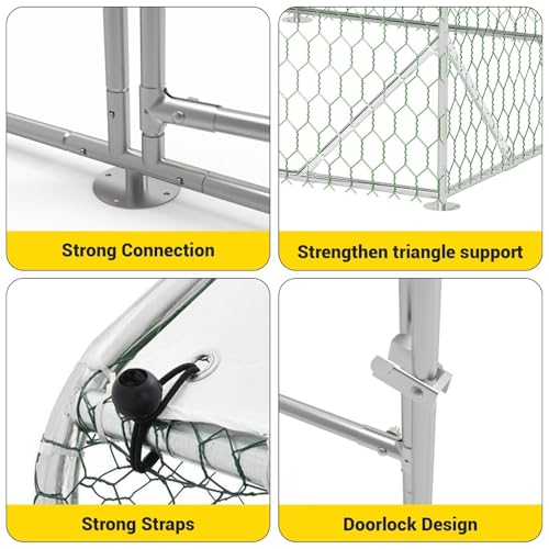 Large Metal Chicken Coop, Walk-in Poultry Cage