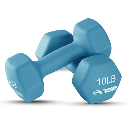 HolaHatha Neoprene Dumbbell Free Hand Weight Set with Rack, Ideal for Home Exercises to Gain Tone and Definition