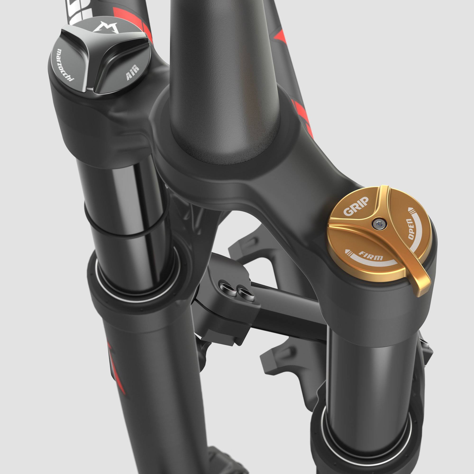 Marzocchi Bomber DJ Suspension Fork: 26 inch, 100mm, Grip DAMPER, 20 x 110mm, 37mm Offset, Black
