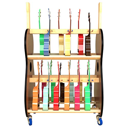 The Band Room Soprano Ukulele Storage Cart for Classrooms | Holds 30 ukes | Perfect for Music Teachers | Made in USA