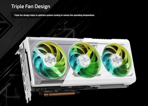 ASRock AMD Radeon RX 9070 XT Steel Legend 16GB White GPU 20Gbps GDDR6 256Bit (3rd Gen RT 2nd Gen AI Accelerators) PCIe5.0 800W 2x8-pin Triple Fan