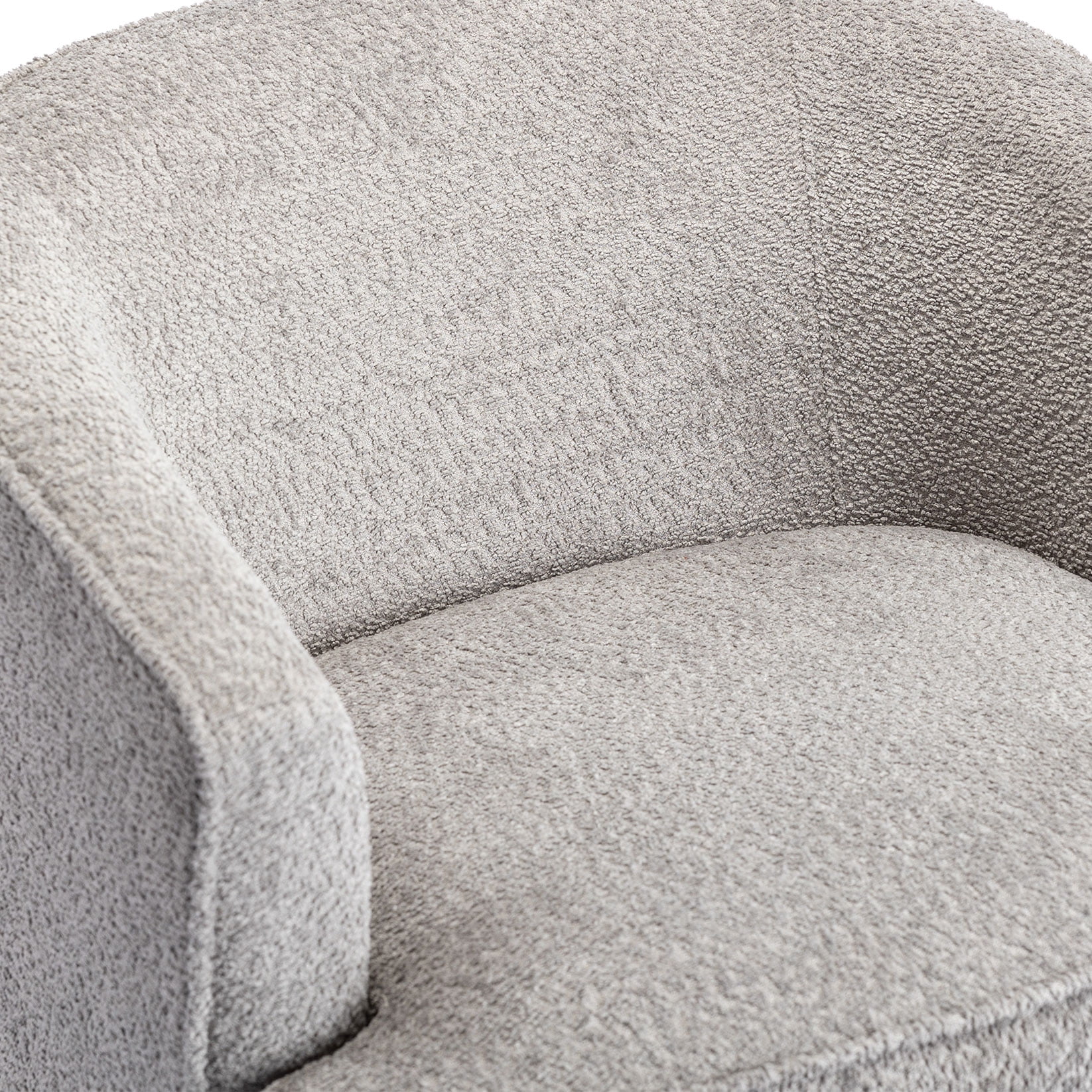 Modern and Cozy Chenille Fabric Swivel Barrel Chair with Metal Base for Living Room, Bedroom, Gray