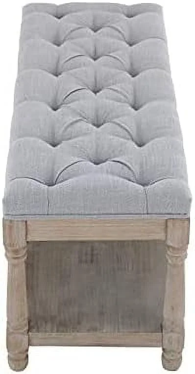 YPZBBOOM Entryway Bench Tufted Shoe Rack Bench Wood Window Bench for Hallway Entrance Bedroom Corner-1 Seat  Gray