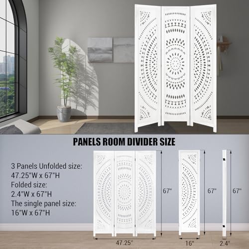 5.6FT Tall Room Divider,Japanese Room Divider 6 Panel Shoji Screen Room Dividers