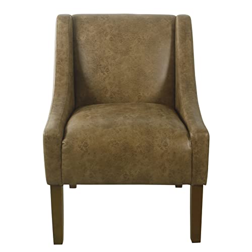 HomePop Velvet Swoop Arm Accent Chair, Suri Blue