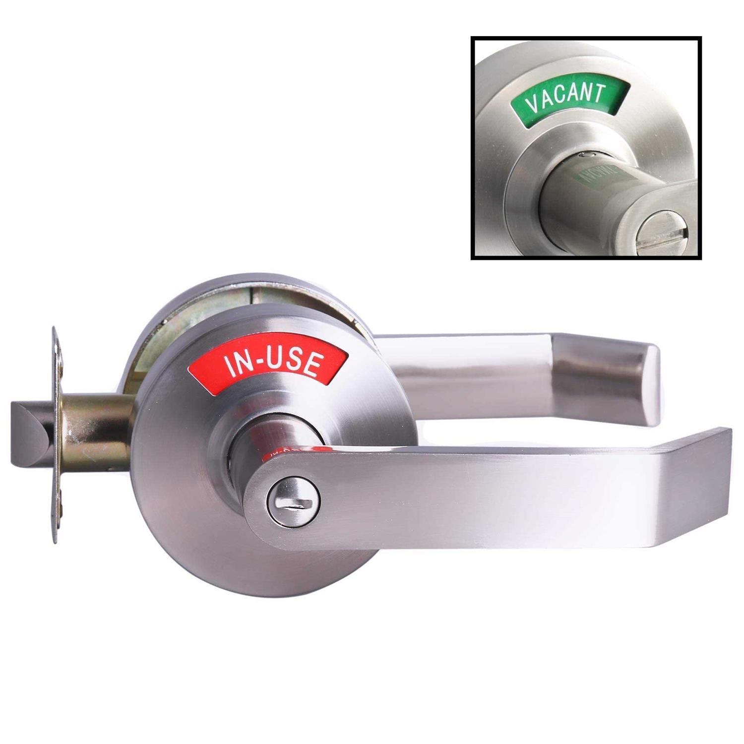 Bathroom Privacy Lever Lock with Large Indicator for Men Women Restroom Inuse or Vacant