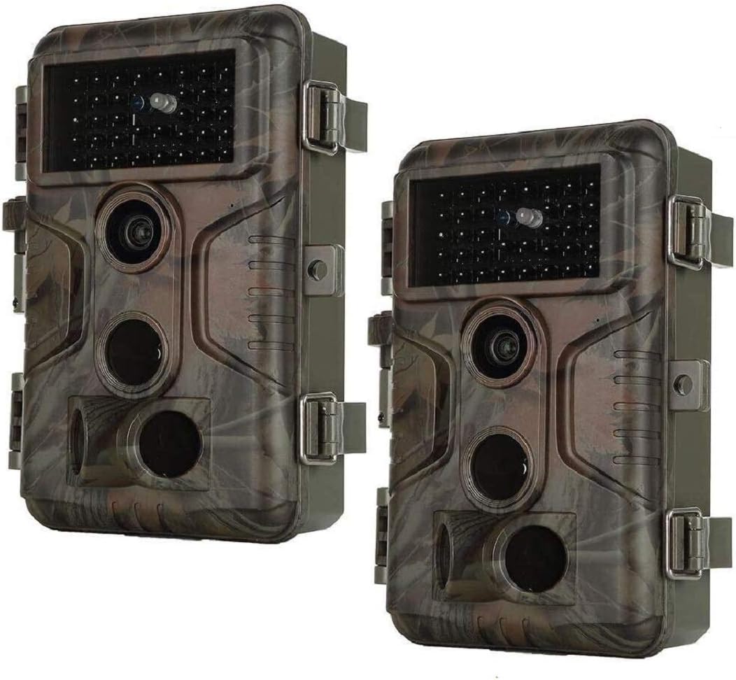 Folgtek 2pcs Trail Hunting Cameras 20MP 1080P with Night Vision Motion Activated IP66 Waterproof 2.4 LED & Short Trigger Time for Outdoor Wildlife &