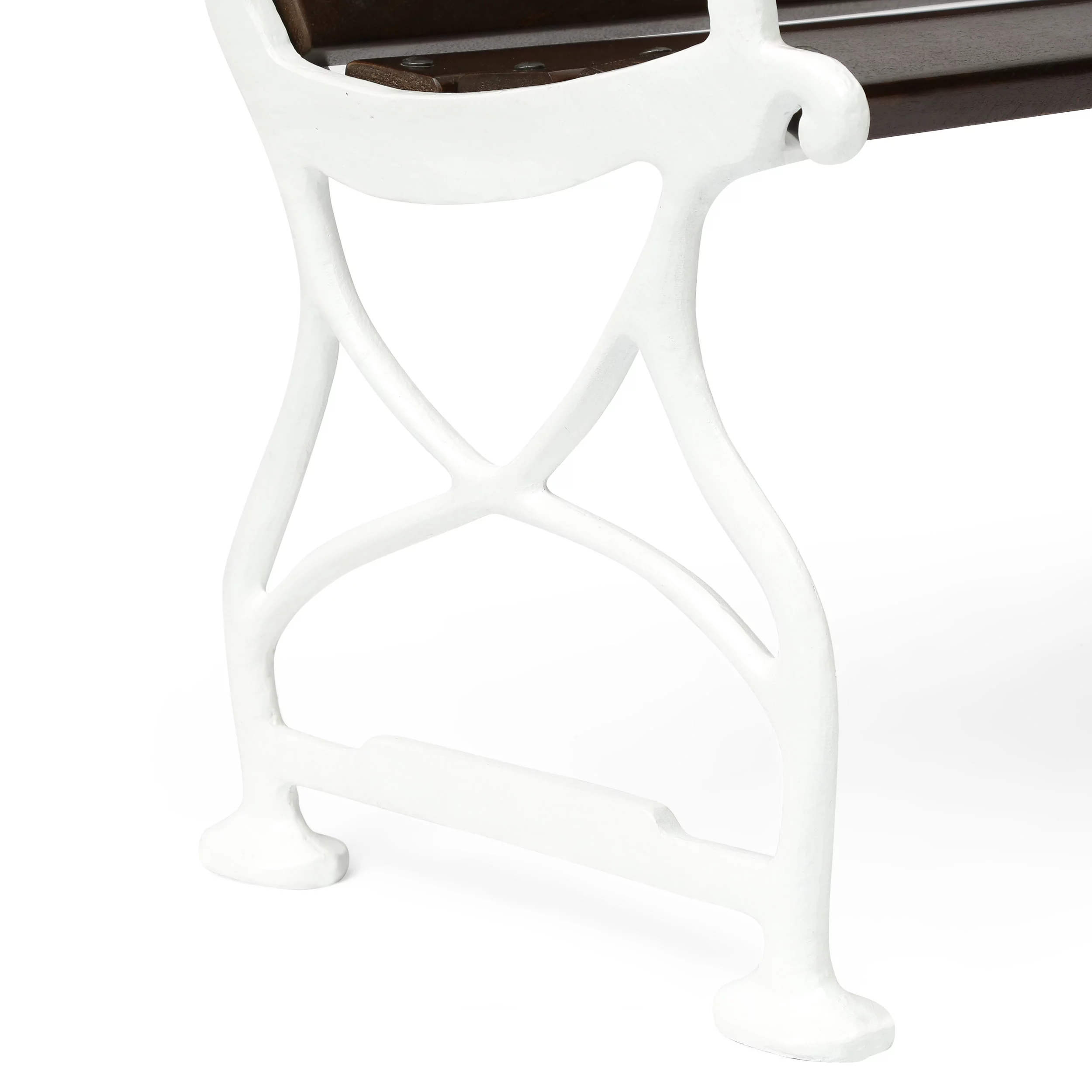 Vandalia Acacia Wood Outdoor Handmade Bench, Rustic Brown and White