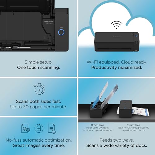 ScanSnap iX1300 Compact Wireless or USB Double-Sided Color Document