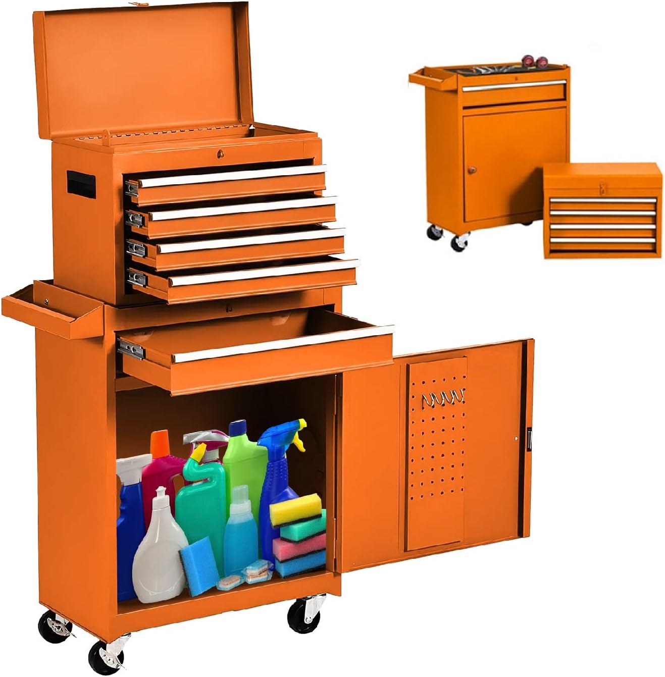 5-Drawer Rolling Tool Chest High Capacity Toolbox on Wheels, Removable Portable Set-Top box Tool Cabinet