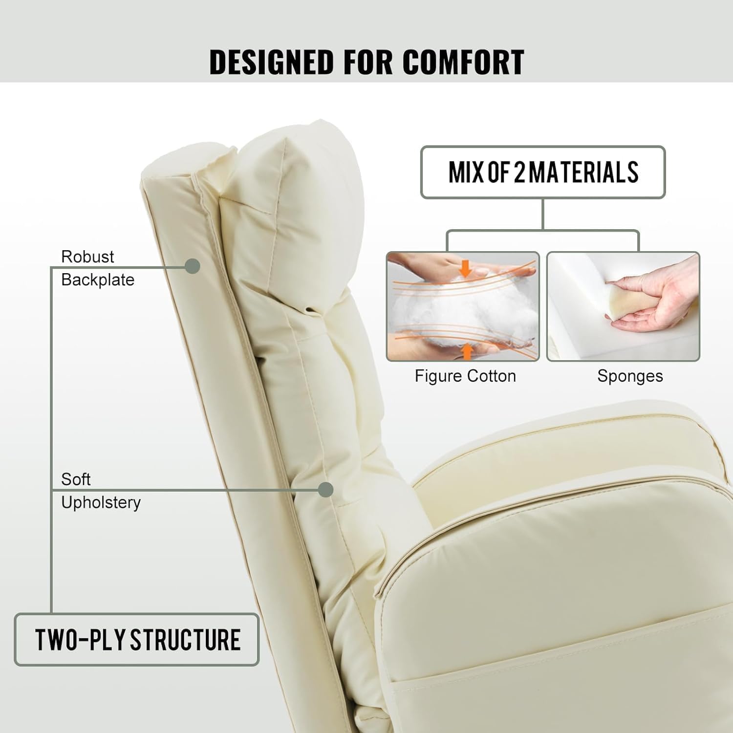 Home Office Chair with Footrest, High-Back PU Leather Computer Desk Chair, Executive Rolling Swivel Chairs with Leg Rest and Double Thick Cushion