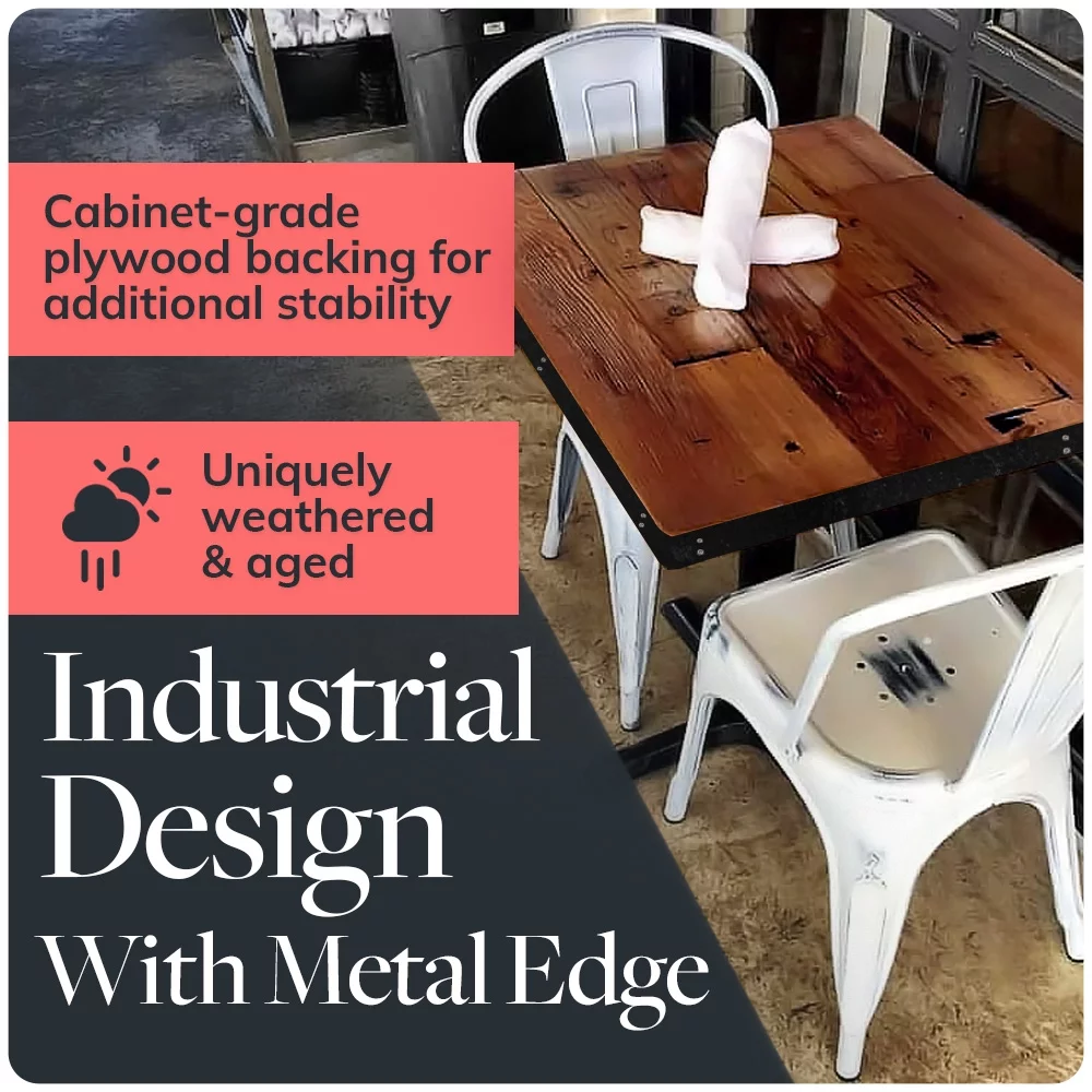 HEIRLOUM Reclaimed Wood Table Top - Rustic Recycled Solid Wooden Piece Perfect for Signs, Kitchens