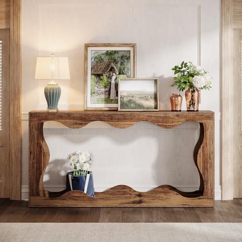 Tribesigns 63 Inches Farmhouse Console Table with Storage, Couch Table Behind Sofa, Long Entryway Sofa Station, Narrow Console Stand
