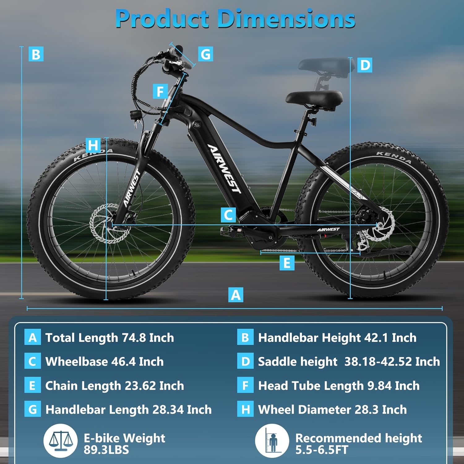 Electric Bike for Adults 750W Electric Bike BAFANG Motor, 26" Ebikes for Adults, 48V 15AH LG Battery, 28MPH Fat Tire Electric Bicycle