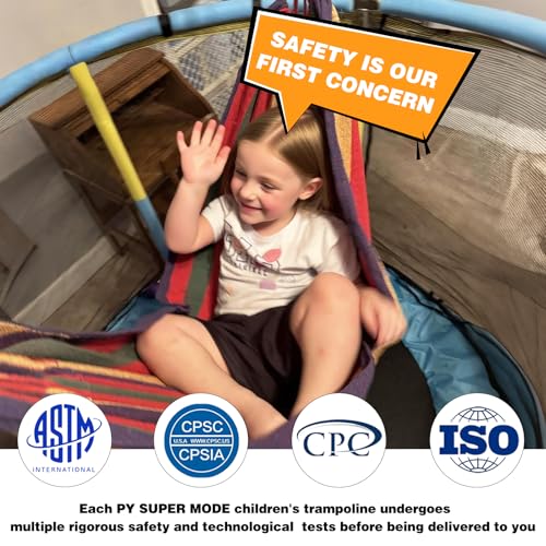 Trampoline for Kids, 5FT Adjustable for Toddler, Indoor/Outdoor Baby Trampoline with Enclosure Net, No-Gap Safe Design, Gifts for Boys & Girls