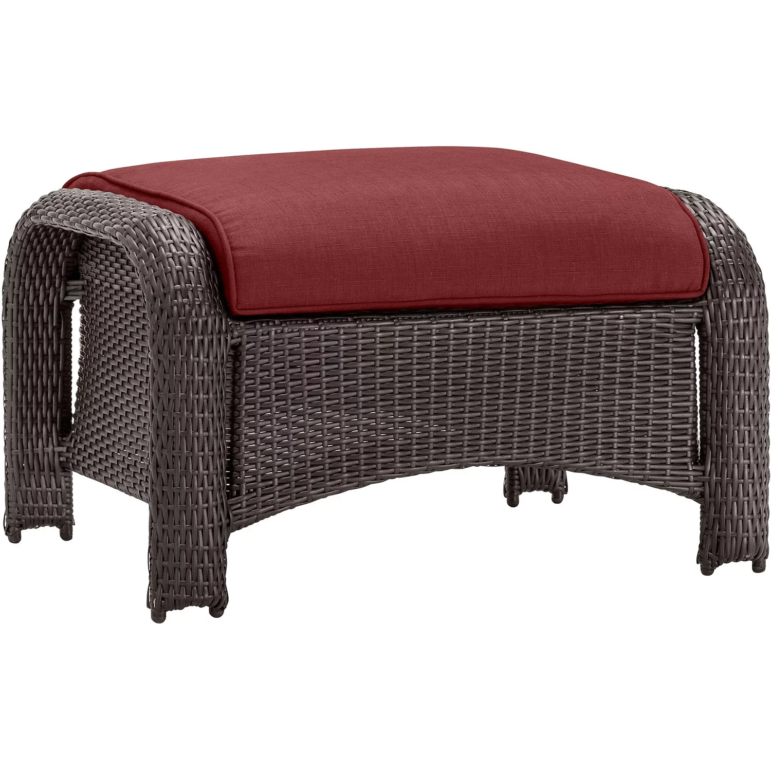 Hanover Strathmere 6-Piece Wicker Outdoor Conversation Set, Crimson Red