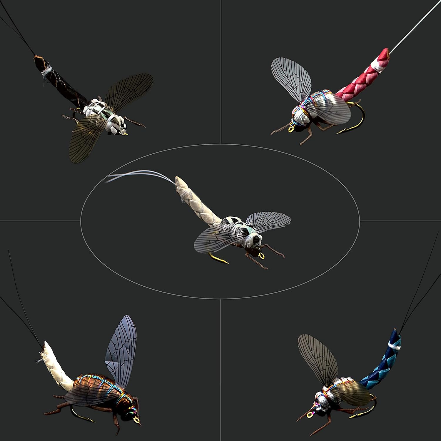 YAZHIDA Fly Fishing Flies Kit Fly Assortment Pack of 2