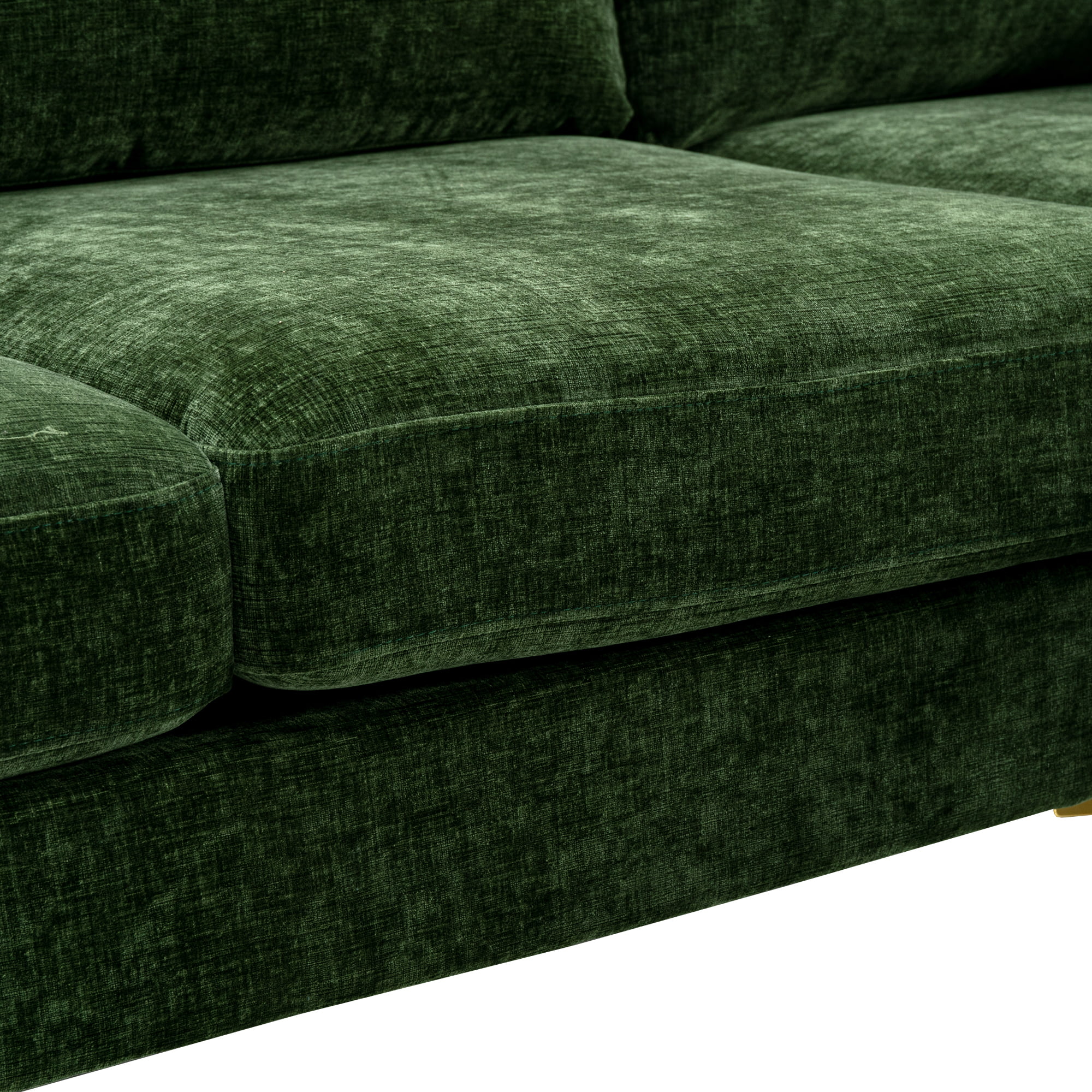 Luccalily Sectional Sofa U-Shaped Sectional Couch , Accent Sofa Recliner,with Golden Metal Legs,Mid-Century Modern Velvet loveseat Sofa