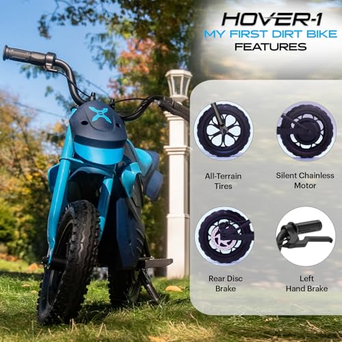 Hover-1 My First Dirt Bike for Kids - 300W Motor, 9MPH Max Speed, 9 Mile Range, 12” Off-Road Tires, 120LB Max Weight