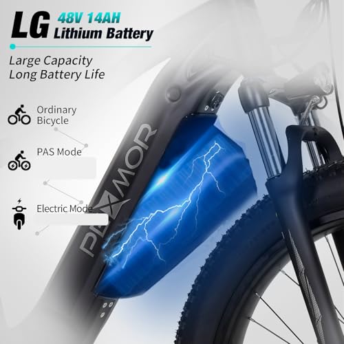 PEXMOR Electric Bike for Adults, 750W (Peak 1000W) BAFANG Motor 32MPH | 48V 14AH Removable LG Battery Mountain Ebike