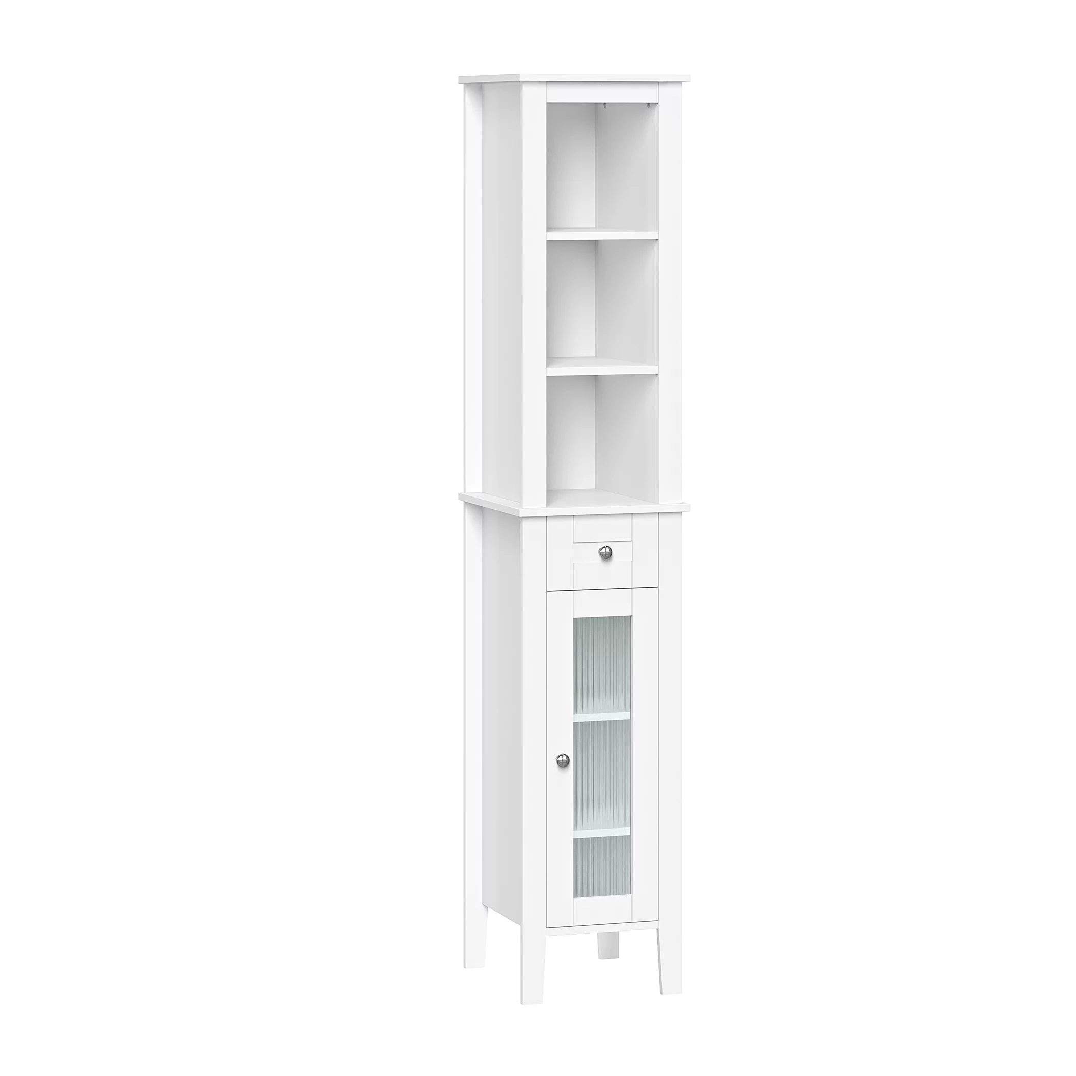 RiverRidge Prescott Slim Tall Transitional Wood Cabinet in White