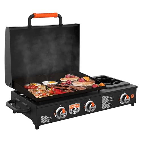 Blackstone 1860 On The Go Range top Combo with Hood & Handles Heavy Duty Flat Top BBQ Griddle Grill Station for Kitchen, Camping, Outdoor