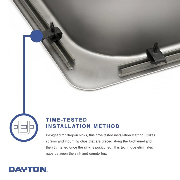 Kitchen Sink Dayton 33 x 22 Inch Double Bowl Equal 4 Hole Satin Drop-In 7 Inch