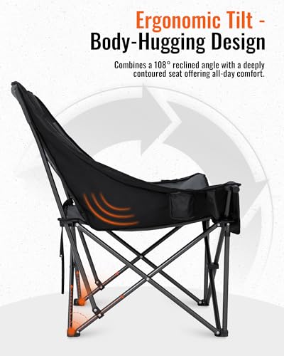 KingCamp Oversized XL Camping Chair, Heavy Duty 500lbs Folding Couch for Adults