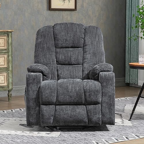 Large Power Lift Recliner Chair with Massage and Heat for Elderly Big People, Overstuffed Wide Recliners