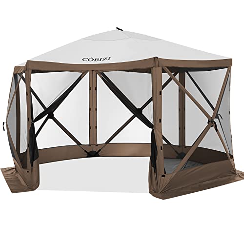 COBIZI 12x12ft Pop up Gazebo Screen Tent Screen House for Camping, Camping Outdoor Screened Gazebo, Canopy Tent