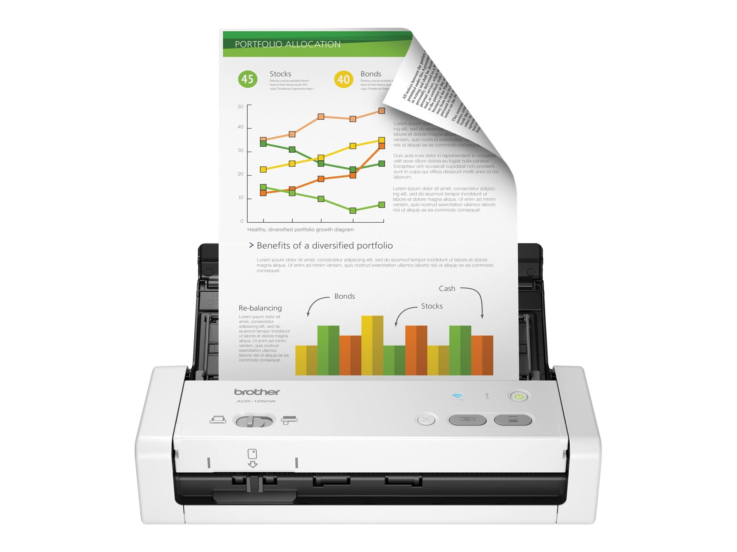 Brother ADS-1250W Wireless Compact Desktop Scanner