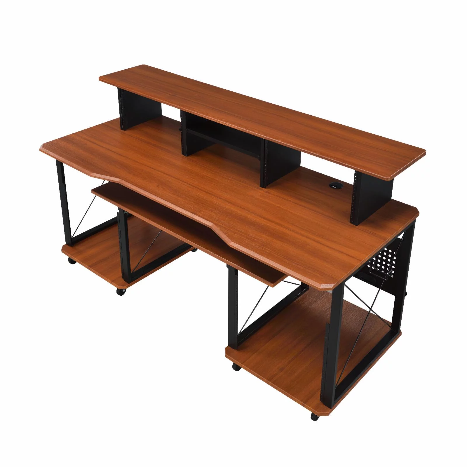 ACME Megara Frame Music Desk with Shelves And Compartments in Black Finish