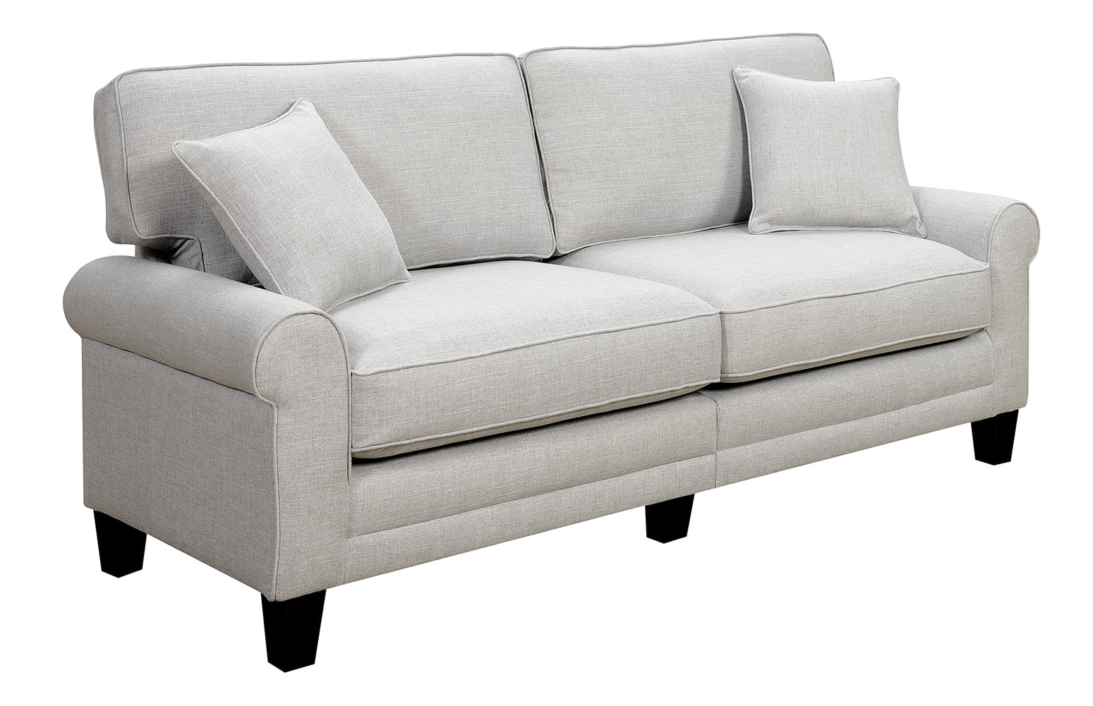Serta Copenhagen Traditional Rolled Arm 73-inch Sofa, Pebble Gray Fabric