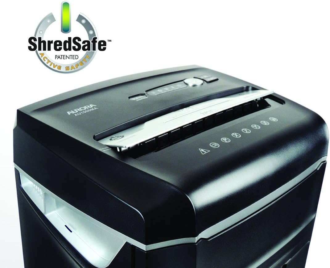 Aurora High Security JamFree AU1000MA 10-Sheet Micro-Cut Paper / CD / Credit Card Shredder with Pull-Out Wastebasket