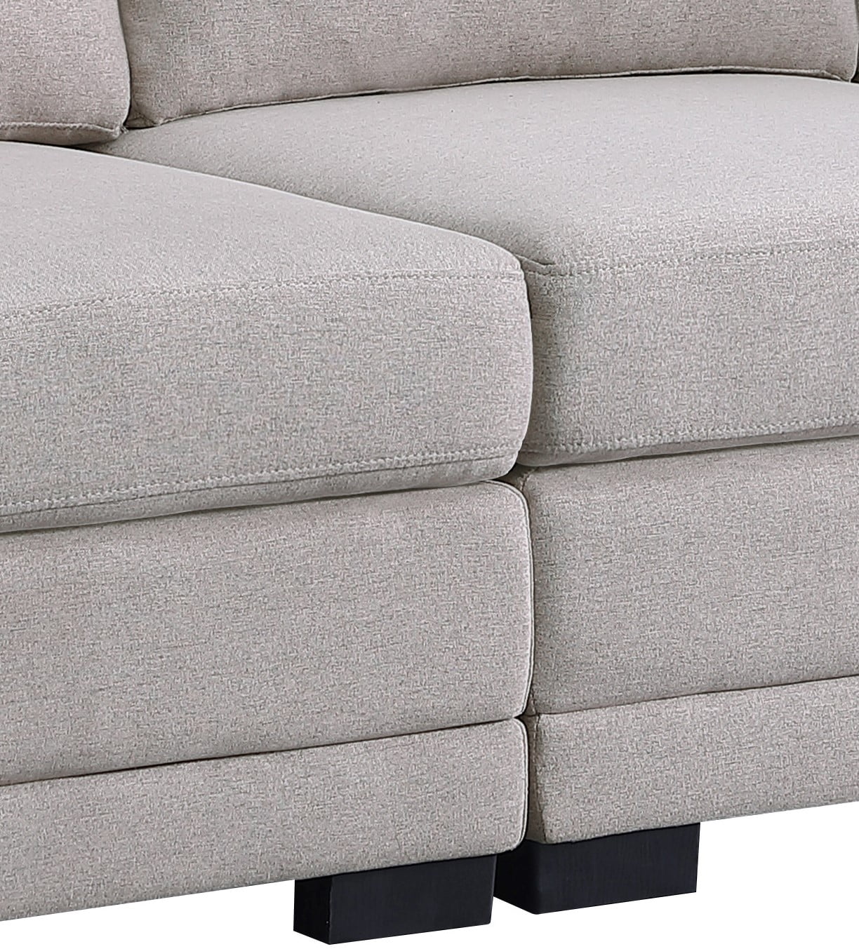DeeHome Kristin 121.5" Light Gray Linen Fabric Reversible Sectional Sofa with 2 Ottomans