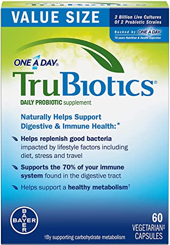TruBiotics Daily Probiotic, 60 Capsules - Gluten Free, Soy Free Digestive + Immune Health Support Supplement for Men and Women - Kansas Nuitrition