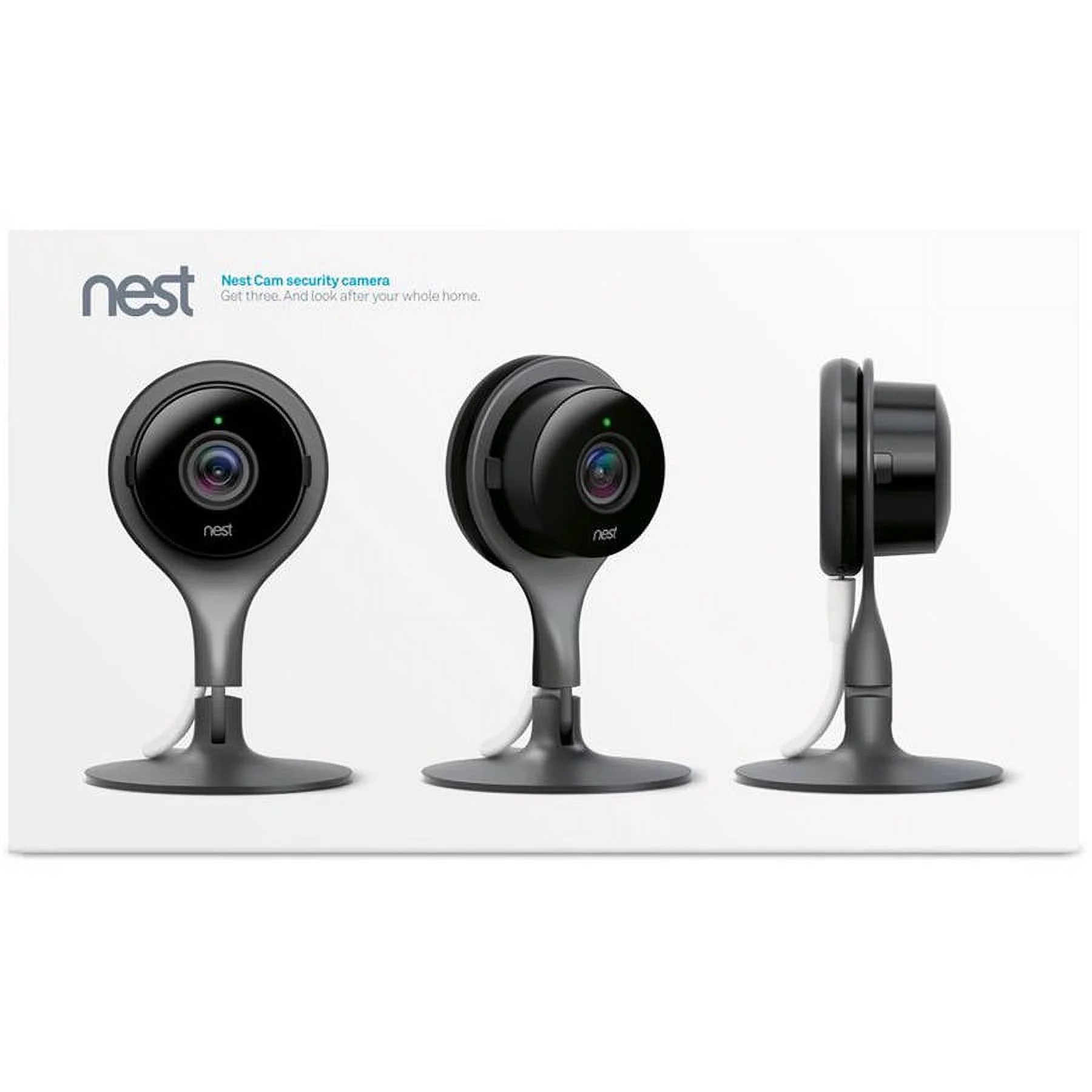 Google Nest Cam Indoor 3 Pack - Wired Indoor Camera for Home Security - Control with Your Phone and Get Mobile Alerts