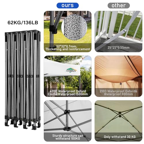 COBIZI 13x26 Pop Up Tent 13x26 Canopy with Sidewalls Heavy Duty Canopy Party Tent for Parties