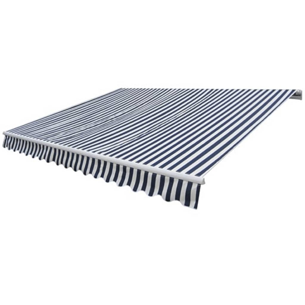 Aibecy Folding Awning Manual Operated 118.1" Blue/White