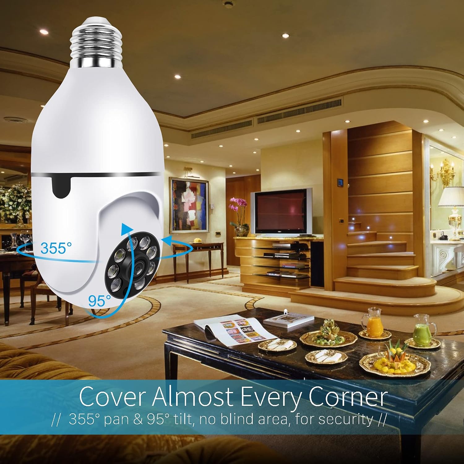 Pan Tilt Security Camera, Full-HD 1080P Wireless Wi-Fi IP Camera