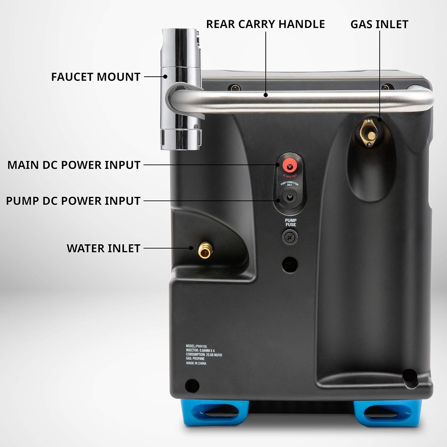 Hike Crew Portable Propane Water Heater & Shower Pump w/Built-in Battery | Compact Outdoor Cleaning & Showering System w/LCD