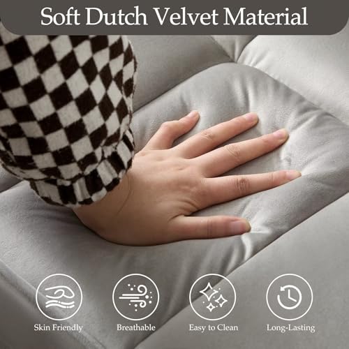 Modern 3 in 1 Convertible Sleeper Sofa Couch Bed with USB, Adjustable Backrest Velvet Pull Out Sofa Bed, Loveseat Sleeper Couch