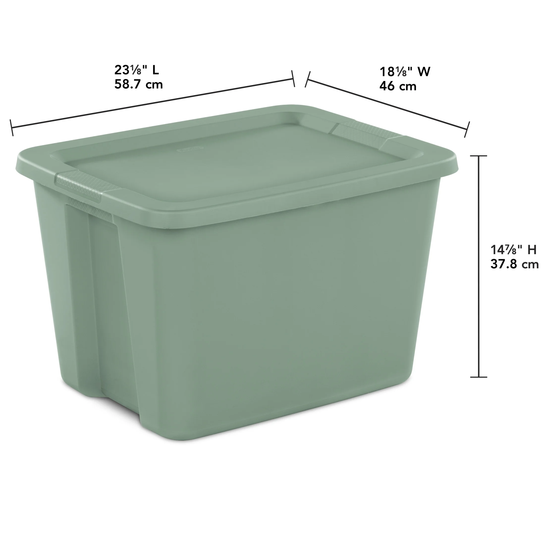 Sterilite 18 Gallon Tote Box Plastic, Gray, Set of 8