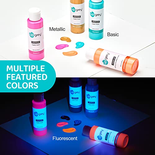 Fabric Paint Set for Clothes, 20 Colors(60ml/2oz Each) Permanent Textile Paint with 6 Brushes, 1 Palette, Washable Fabric Paint