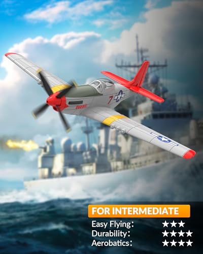 VOLANTEXRC RC Plane, 4 Channel Remote Control Airplane Fighter RTF with 6-Axis Gyro, 3 Modes & Aerobatics Easy to Fly
