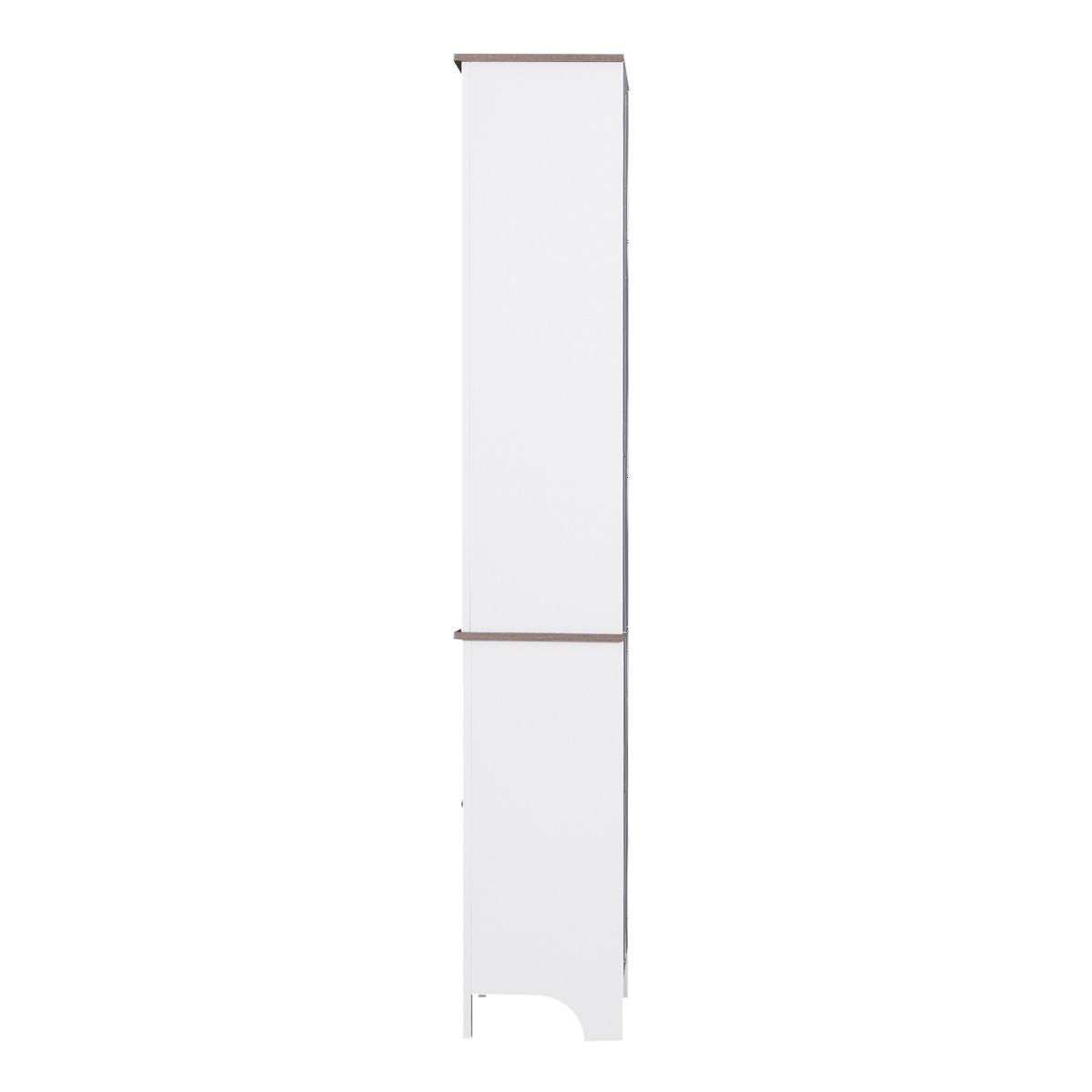 HOMCOM 69” Wood Free Standing Bathroom Linen Tower Storage Cabinet - White