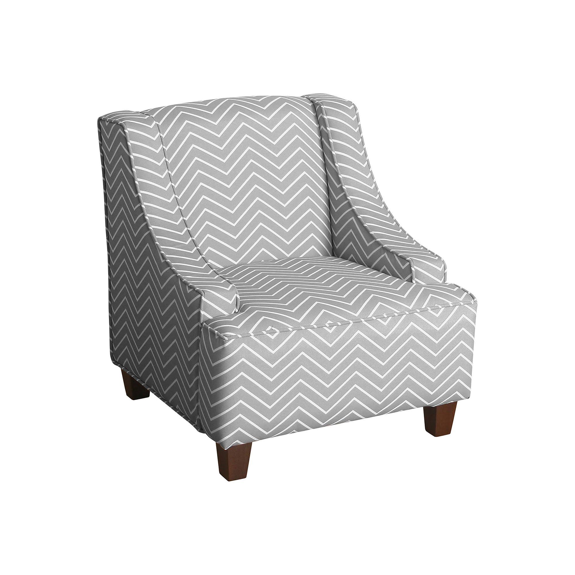 Homepop Cameron Juvenile Swoop Arm Accent Chair, Grey