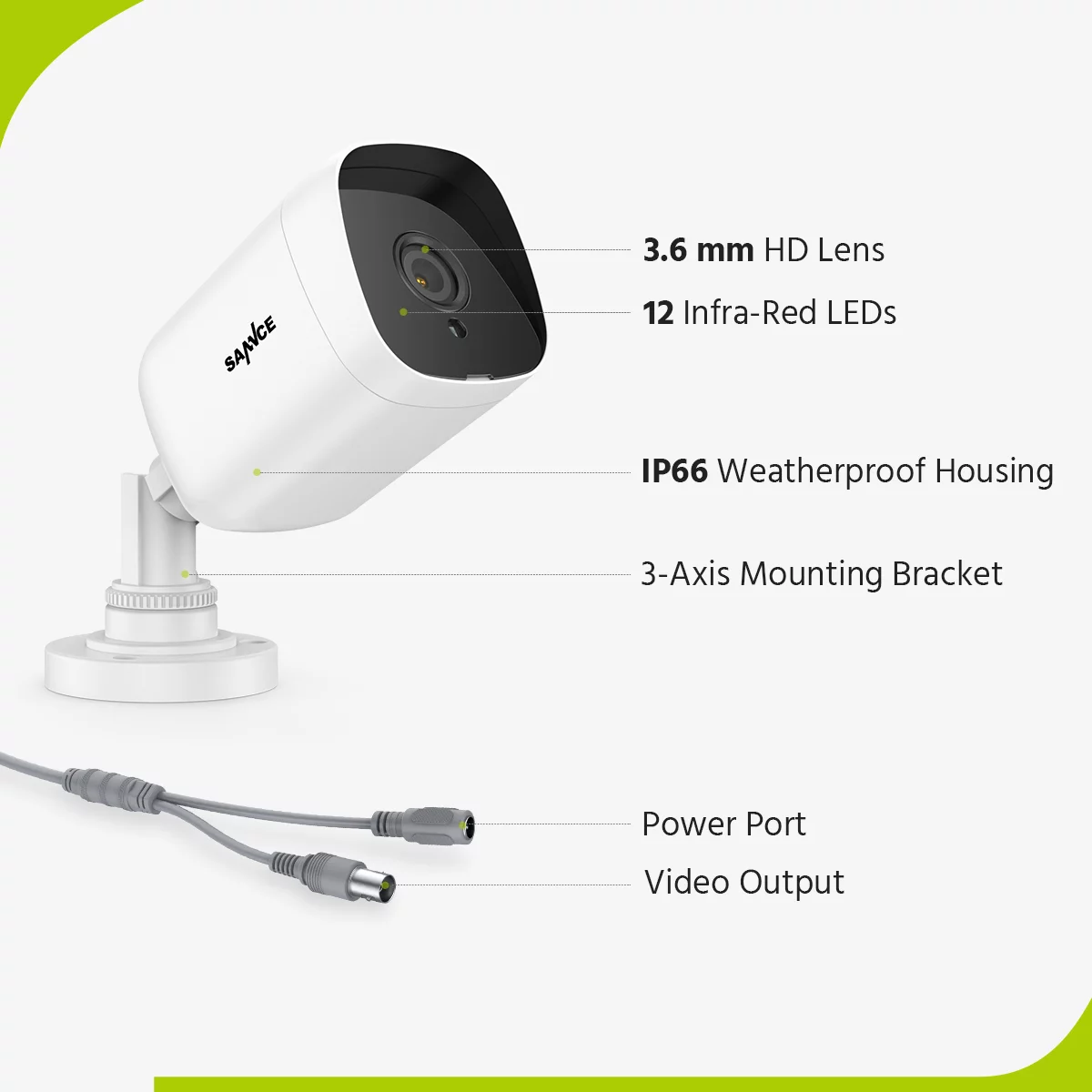 SANNCE 4 Channel 10"1 LCD Monitor DVR 4pcs 1080p Full HD Outdoor Indoor Home Security Camera System with Remote Access,Motion Detection