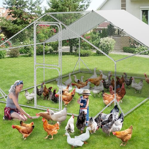 Large Metal Chicken Coop, Walk-in Poultry Cage