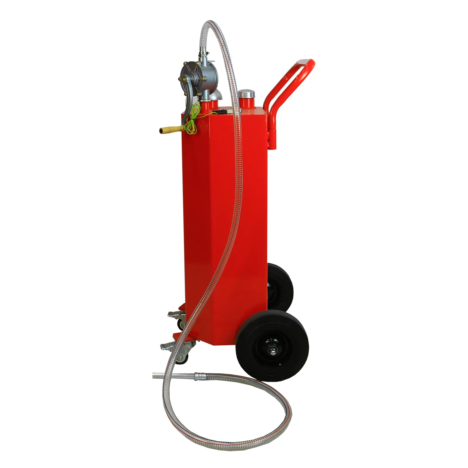 Oarlike 30 Gallon Gas Fuel Transfer Tank Portable Oil Storage Can for Propane Diesel Gasoline Kerosene with Hand Pump Gas Caddy on 4 Wheels for Boat